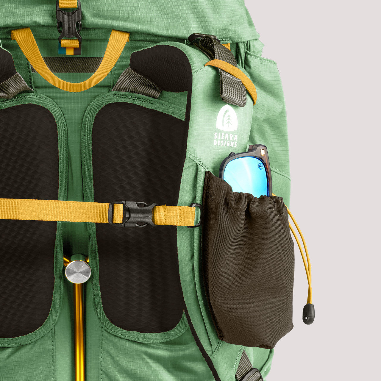 Roll top main backpack compartment for increased water resistance
