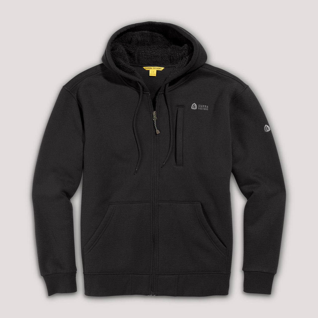 Black - Sierra Designs Men's Angora Hoodie, front view
